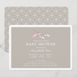 Inbjudan till Origami Papper Twin Cranes Baby Show