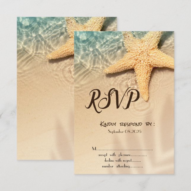 Inbjudan till OSA av Seastar Beach (Fram/baksida)