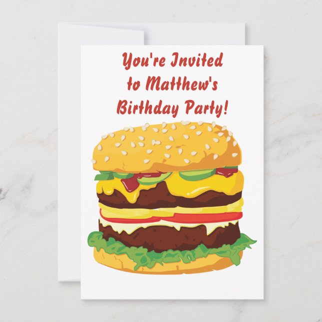 Inbjudan till ostburger Party (Framsida)