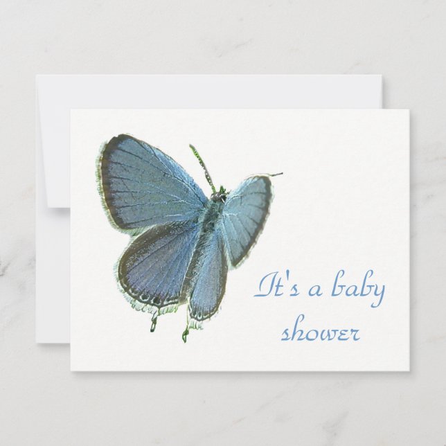 Inbjudan till östra-Tails Blue Butterfly Baby (Framsida)