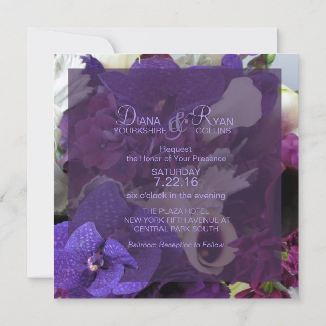 Inbjudan till överordnade Bröllopsbuketter (Baksida)