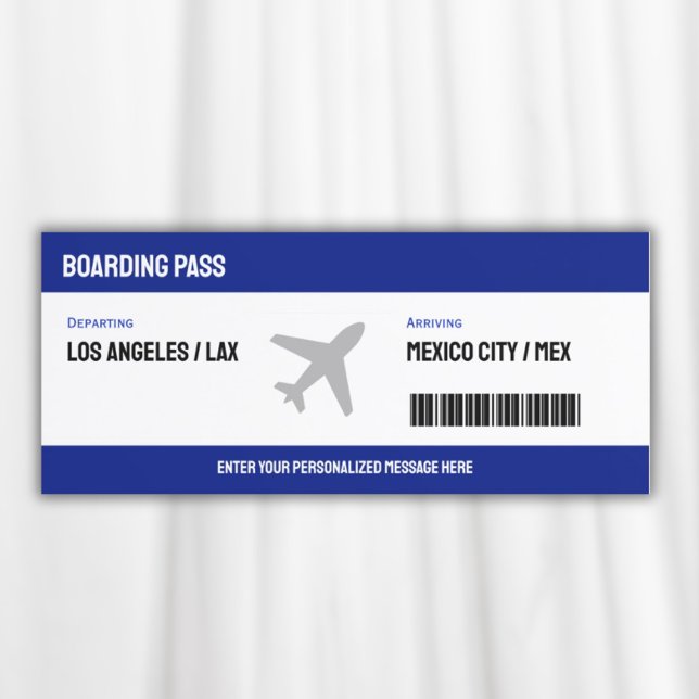 Inbjudan till överraskande boardingpass Flygplan B (Surprise Boarding Pass Plane Ticket Invitation)