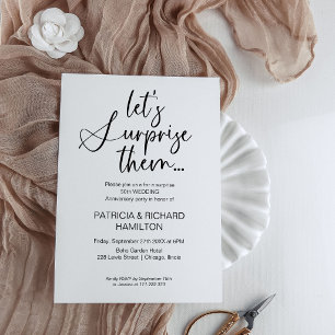 Inbjudan till överraskningspartiet i bröllop på år