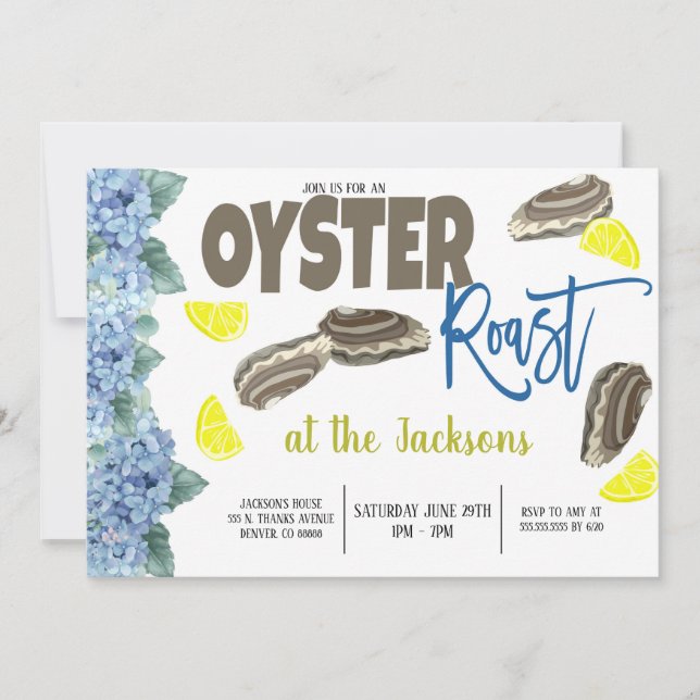 Inbjudan till Oyster Roast-fest (Framsida)