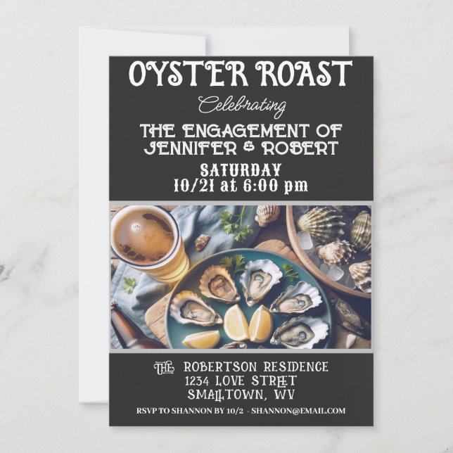 Inbjudan till Oyster Roast Par Shower (Framsida)