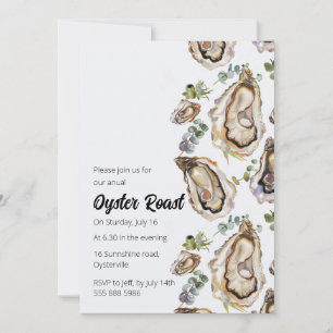 Inbjudan till Oyster Roast-vattenfärg