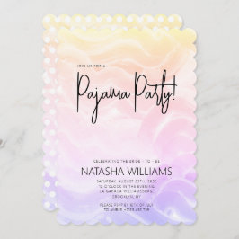 Inbjudan till Pajama Party Colorful Pastel Chic-