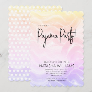 Inbjudan till Pajama Party Colorful Pastel Chic-