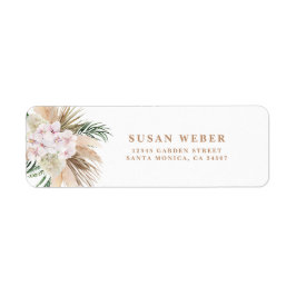Inbjudan till Pampas Grass boho Returadress Etikett