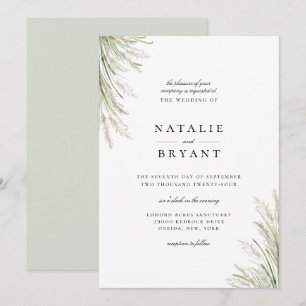 Inbjudan till Pampas Grass Wedding vid sidan om