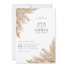 Inbjudan till pampasbröllop av torkat gräs