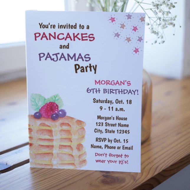 Inbjudan till pancake Birthday (Skapare uppladdad)