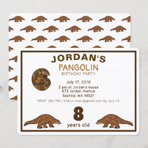 Inbjudan till Pangolin-födelsedag