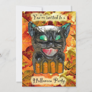Inbjudan till Papier Mache Cat Halloween fest