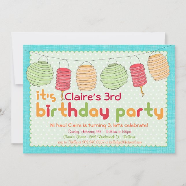 Inbjudan till Papprare Lantern Party (Framsida)