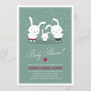 Inbjudan till Par Bebisar i Bunny Family