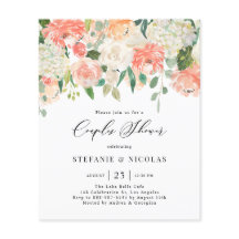 Inbjudan till Par för persiko- och elfenbensblommo