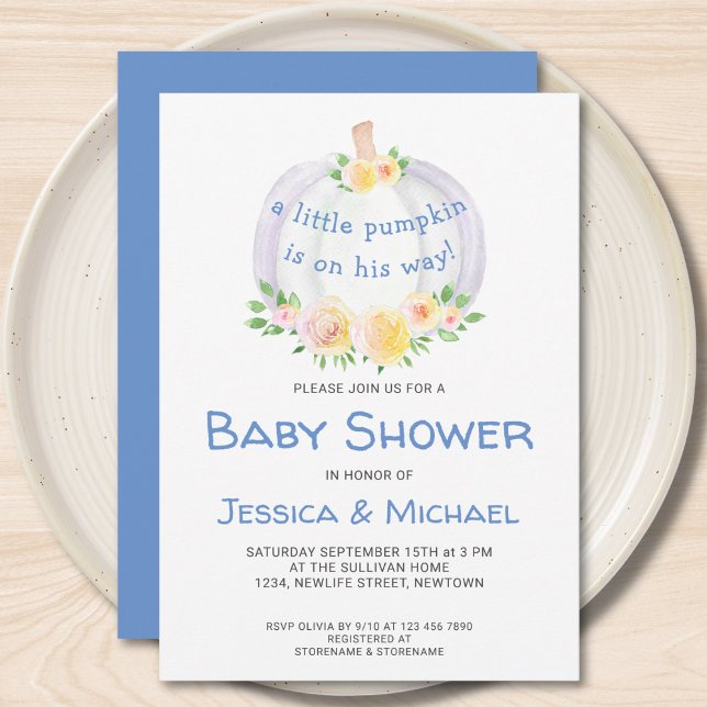 Inbjudan till par Pumpkin Boys Baby Shower (Skapare uppladdad)