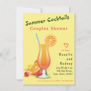 Inbjudan till par Shower Summer Cocktails