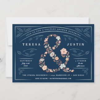 Inbjudan till Par-visaren för Ampersand-Blommigt