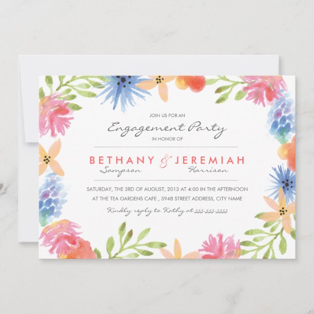 Inbjudan till parad Förlovningsfest (Framsida)