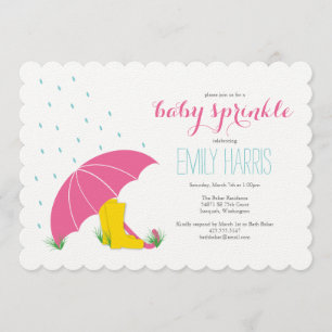 Inbjudan till paraply & Boots Baby Sprinkle Shower