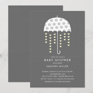 Inbjudan till paraply Neutralt Baby Shower