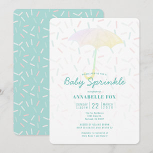 Inbjudan till Parbrella Mint Baby Sprinkle Shower