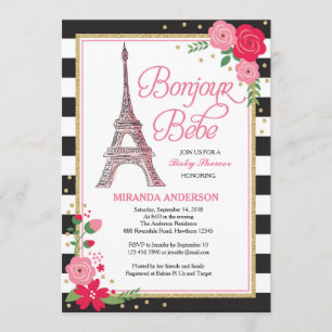 Inbjudan till Paris-babyskor/Paris-inbjudan