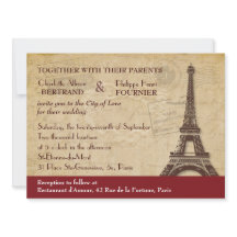 Inbjudan till Paris Destination Wedding