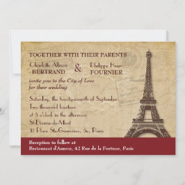 Inbjudan till Paris Destination Wedding