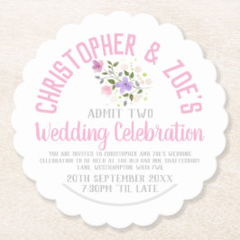 Inbjudan till partiet bröllop Firande Biljett Papp Underlägg Papper