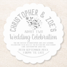 Inbjudan till partiet bröllop Firande Biljett Papp Underlägg Papper