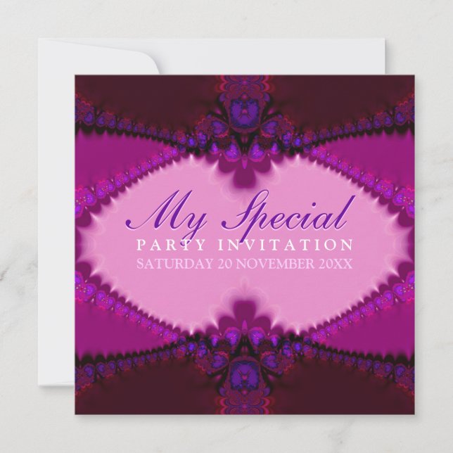 Inbjudan till partiet Exotic Pinks Bohemian Snöre (Framsida)