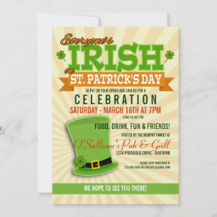 Inbjudan till partiet Firande i St. Patricks Day