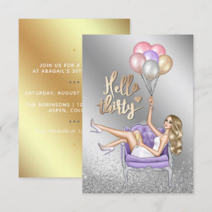 Inbjudan till partiet Girly 30års födelsedag