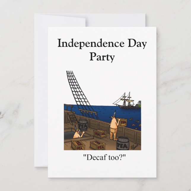 Inbjudan till partiet Independence day Humor (Framsida)