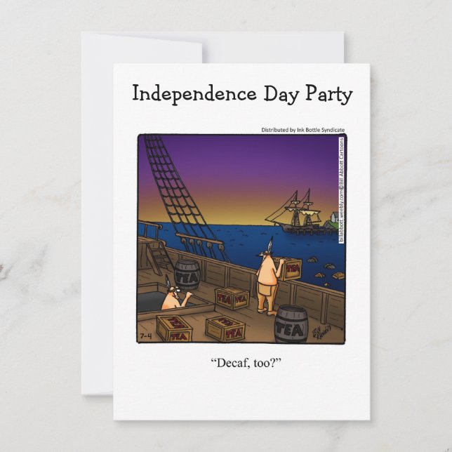 Inbjudan till partiet Independence day Humor (Framsida)