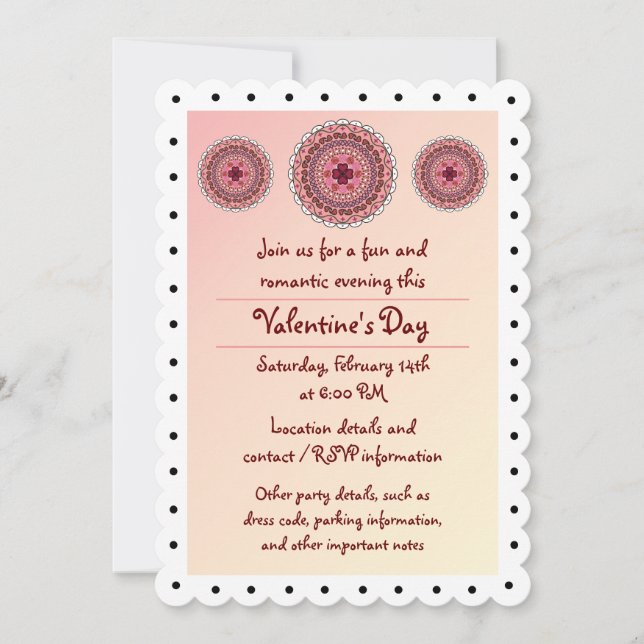 Inbjudan till partiet Lacy Valentine Day (Framsida)