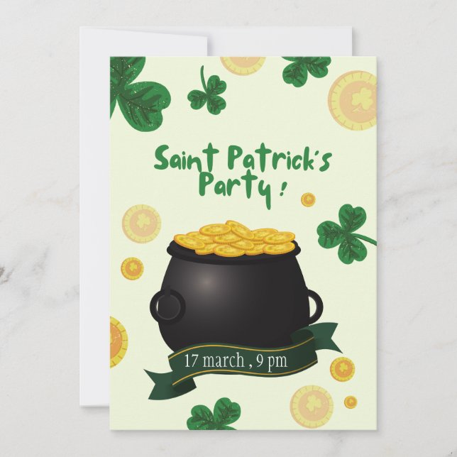 Inbjudan till partiet Leprechaun St.Patrick-Day (Framsida)
