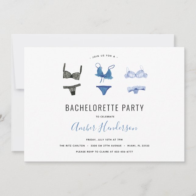 Inbjudan till partiet Lingerie Bachelorette (Framsida)