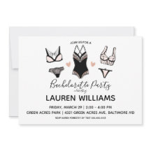 Inbjudan till partiet Lingerie Bachelorette