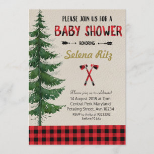 Inbjudan till partiet Lumberjack Baby Shower Party