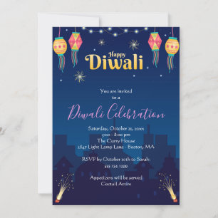 Inbjudan till partiet lycklig Diwali