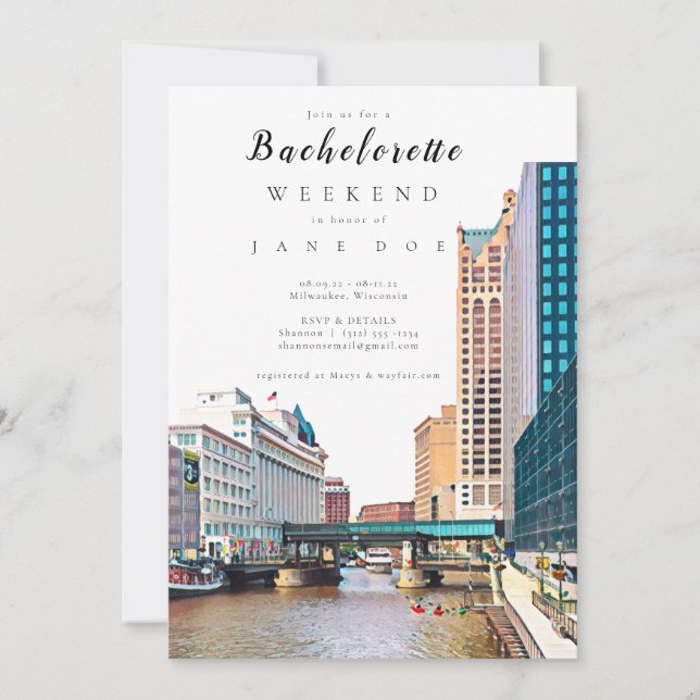 Inbjudan till partiet Milwaukee Bachelorette (Framsida)