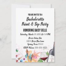Inbjudan till partiet Paint & Sip Bachelorette