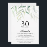 Inbjudan till partiet Rustic Eucalyptus 30års föde<br><div class="desc">Partiinbjudan till partiet Rustic Eucalyptus 30års födelsedag är perfekt för alla 30års födelsedag firande. Fantastisk grönt med hand plockade-vattenfärg med enkel,  modern typografi. Inbjudan ingår i en samling.</div>