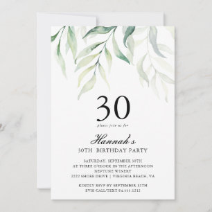 Inbjudan till partiet Rustic Eucalyptus 30års föde