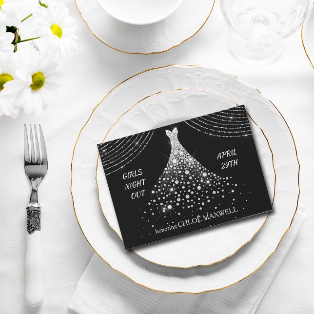 Inbjudan till partiet Silver Jewel Dress Bachelore (Skapare uppladdad)