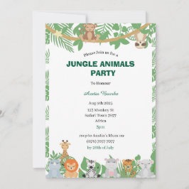 Inbjudan till partiet Unds Personlig Jungle Animal